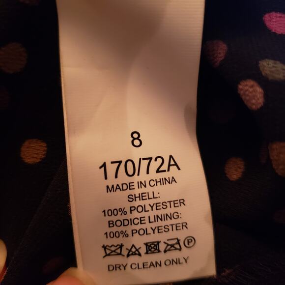 Kate Spade Disco Dots Jumpsuit Crepe V Neck Black Belted Wrap Crepe 8 - Picture 12 of 13